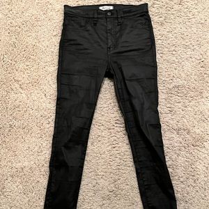 Madewell Coated Black Leather Pants